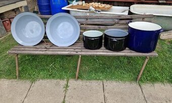 Velke smaltovane riady,hrnce,vandel