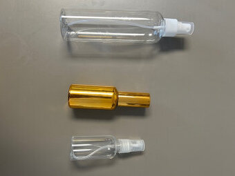 Plastové flašky 50ml,250ml s uzávermi.