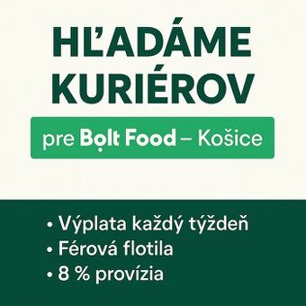 Hľadáme kuriérov Bolt Food
