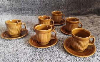 Retro kávová súprava Kera Vitral – Karamelová (ČSSR)