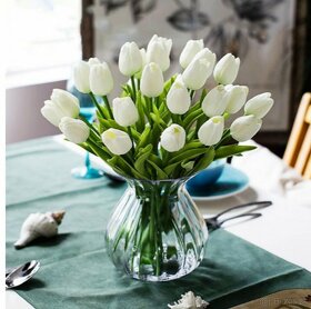 Luxusné umelé tulipány biele NOVé