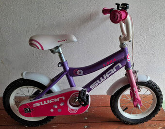 dievčenský bicykel LARA SWAN s 12" kolesami