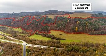 Rokycany – 250.000 m2 LESNÝ REKREAČNÝ POZEMOK v 1/1 pri PO