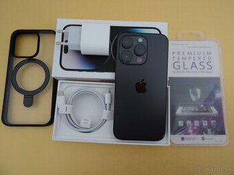 iPhone 14 PRO 128GB BLACK - ZÁRUKA 1 ROK - VELMI DOBRY STAV