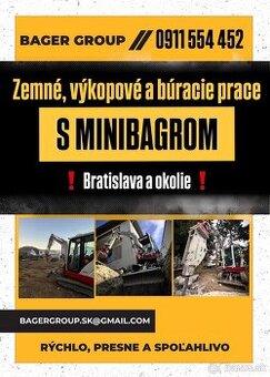 Zemné, výkopové a búracie prace s minibagrom