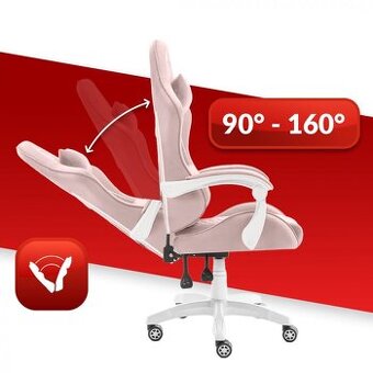 Herné kreslo HC-1000 Pink-White látkové