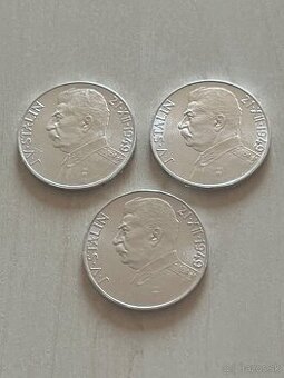 100 Kčs 1949 STALIN - mince 3 ks