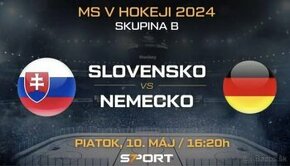 Lístky na MS 2024 v hokeji Slovensko vs Nemecko