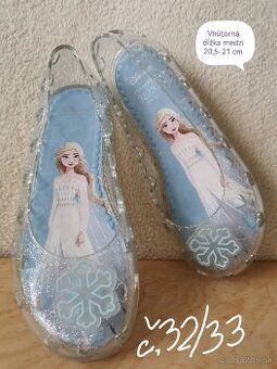 Gumové priehľadne Frozen balerinky, topánky c. 32/33 NOVÉ