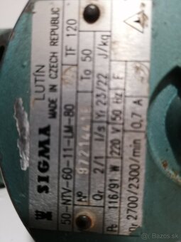 Sigma obehové čerpadlo Typ 50 NTV 60 - 11 - LM80, 230V