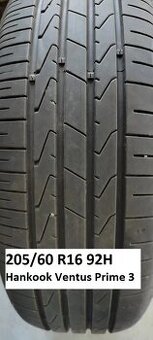 Predám 1 letnú pneumatiku 205/60 R16 92H Hankook