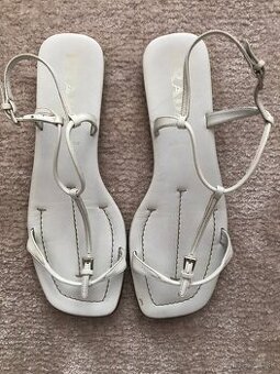 PRADA biele celokožené sandále, veľ. 37,5