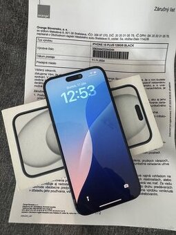 iPhone 15plus 128GB čierny,zaruka