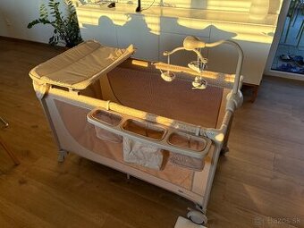 KINDERKRAFT Postieľka cestovná Joy 2 s doplnkami Beige