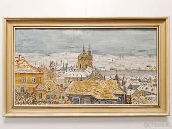 Obraz -Kemiž, Praha olej na překližce 34x57