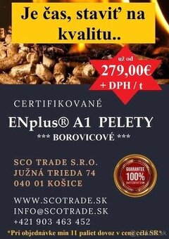 TOP - Certifikované ENplus® A1 pelety - 0,27% popol