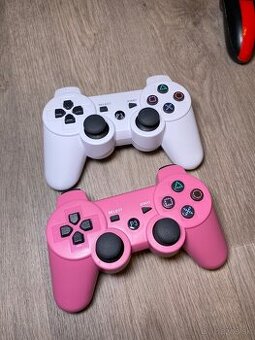 2× gamepad v štýle PS3 – ružový + biely
