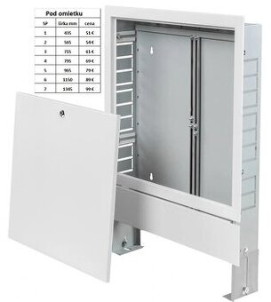 Skrinky na rozdeľovač pod omietku ,nad omietku