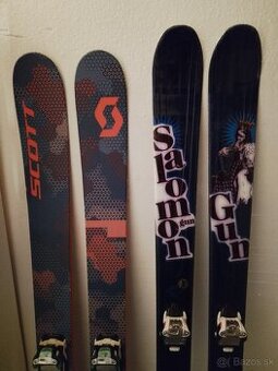 freeride lyze SCOTT Scrapper 182 cm a SALOMON Gun 188 cm