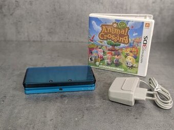 Nintendo 3DS, modré, hra Animal Crossing New Leaf
