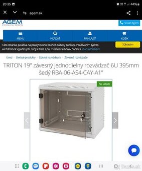 TRITON 19" jednodielny nástenny rozvádzač