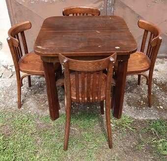 Rozkladací stôl a 4 stoličky - 1