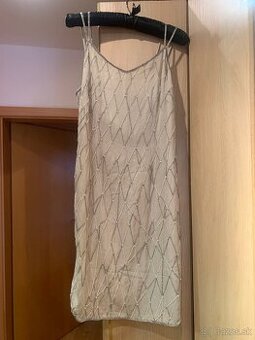 Šaty, elegantné, č.36, béžovej farby, vyšívané