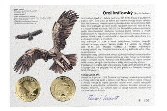 Autorská karta, 5€ minca, Orol Kráľovský