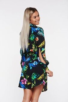 Stylova damska cierna predlzena kvetinova kosela NOVA