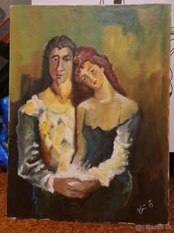 Umelecká olejomaľba: Romantické objatie