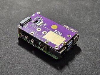 Raspberry Pi 5 4GB + NVMe HAT + 64GB SD + chladič