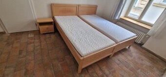 2x posteľ buk, masív 200cmx90cm