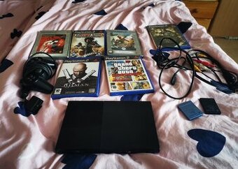 Herná konzola - Sony PlayStation 2 Slim + 6 Hier