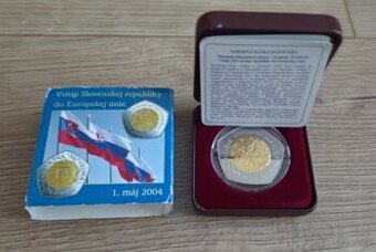 Bimetalova zberateľská minca 10000 sk Vstup SR do EU - 1