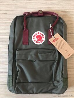 Batoh Fjällräven Kanken military s vínovými popruhmi