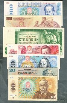 Sestava staré bankovky 1961-1988 - 7 kusů