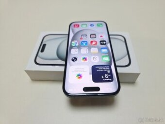 APPLE IPHONE 15 128GB BLACK,ZDRAVIE BATERKY 100%