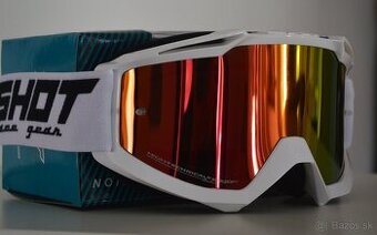 SHOT kvalitné okuliare brile biele zrk sklo červené