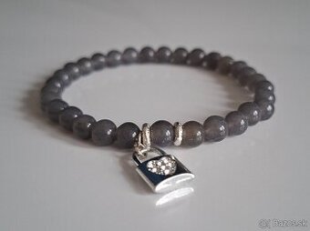 Jemný náramok zo 6mm sivého jadeitu