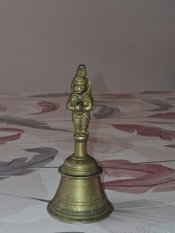 Starožitný mosadzný zvonček – Hanuman (India)