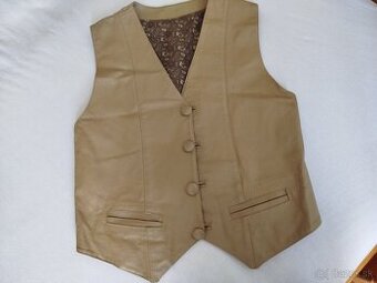 Vintage kožená vesta dámska