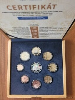 Súbor mincí SRv drevenej kazete - XXV. ZOH Milano - Cortina