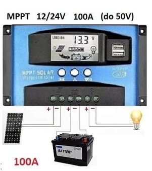 Novy Solarny regulator MPPT- 100A (do 50 Voltov)