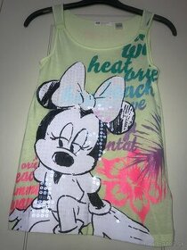 Letné dievčenské tričko Disney Minnie s flitrami - nové