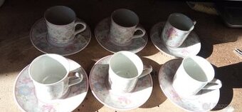 Šálky na espresso pre 6 osôb porcelana SABINA