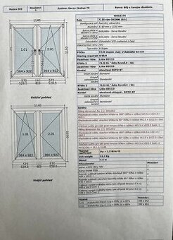 Plastové okno 1140 x 1150 mm