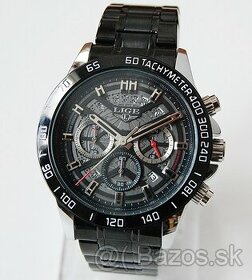 LIGE 8944 Black Chronograph - pánske luxusné hodinky