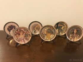 Sada 6 obrazov Alfons Mucha - porcelan