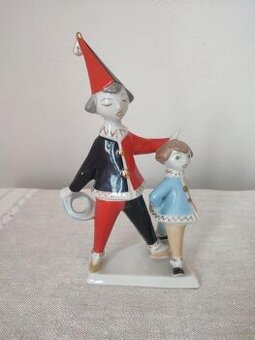 Holloháza Pierrot klaun porcelánová soška