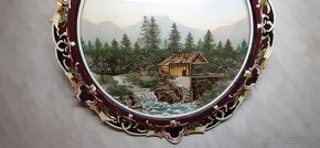 Starožitny  malovany obraz-tanier Znižena cena